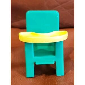 2.75 Inch Green Yellow Plastic High Chair Illco Sesame Street Doll Furniture